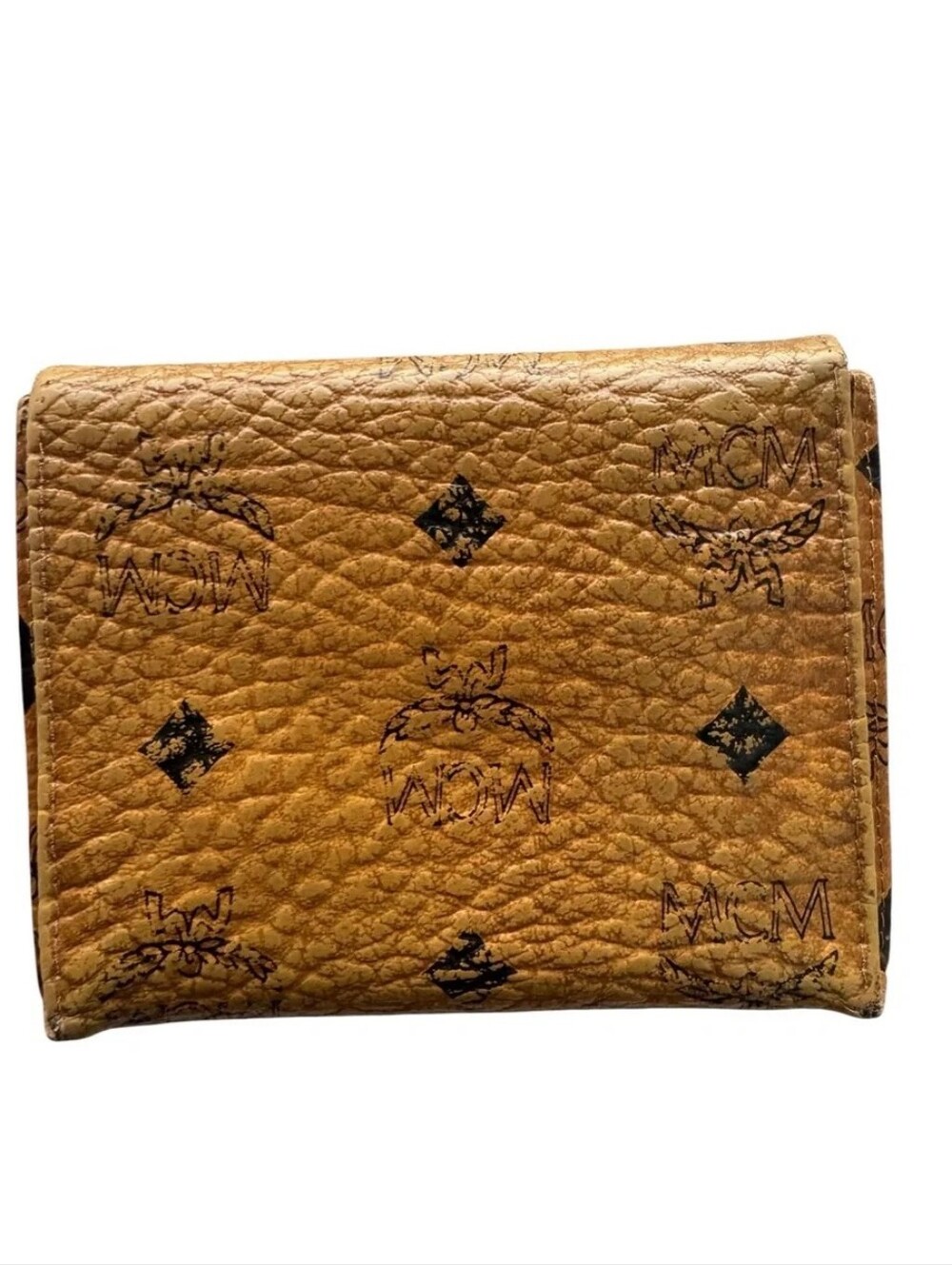 Authentic vintage MCM compact trifold wallet cognac Visetos monogram - Picture 2 of 11